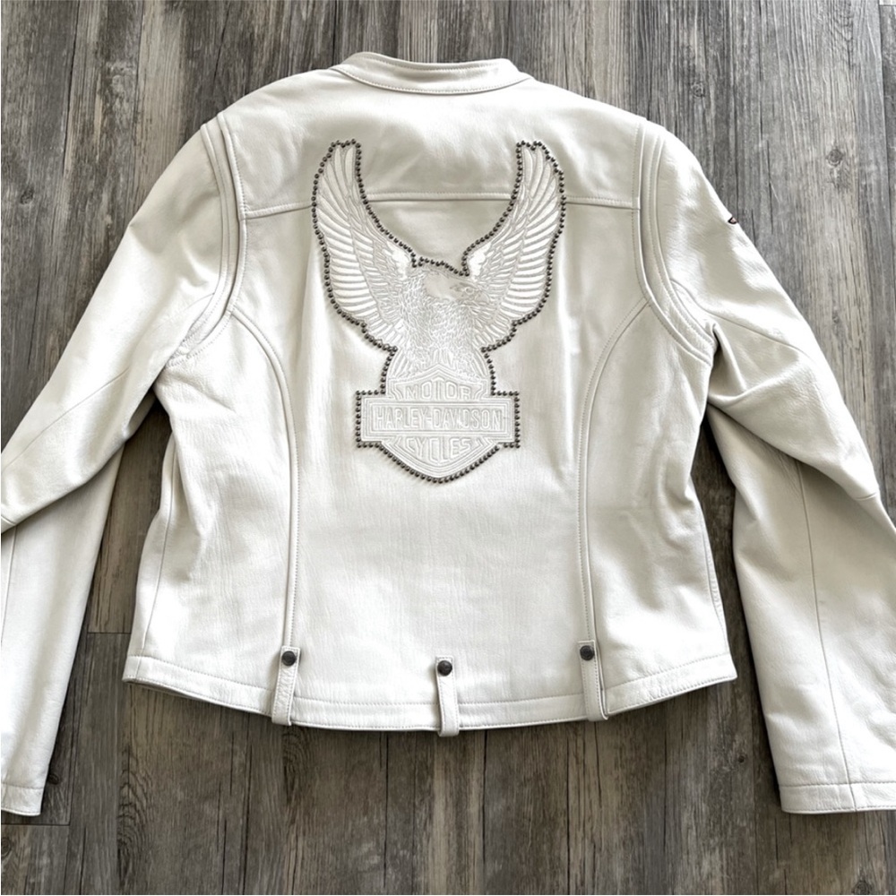 Harley-Davidson White Leather Motorcycle Jacket